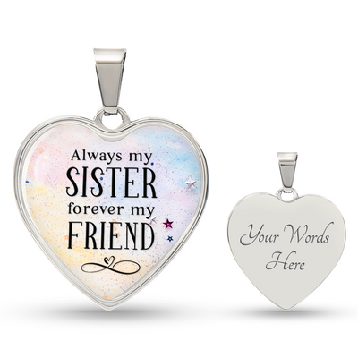 Load image into Gallery viewer, To My Sister Heart Necklace - Always My Sister Snake Chain
