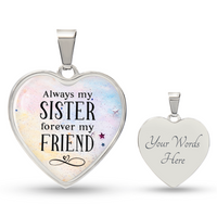 Load image into Gallery viewer, To My Sister Heart Necklace - Always My Sister Snake Chain
