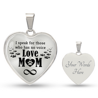 Load image into Gallery viewer, To My Mom Heart Necklace - I Speak for Those Snake Chain
