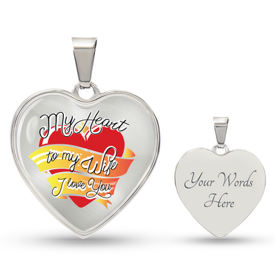 Load image into Gallery viewer, To My Wife Heart Necklace - My Heart to My Wife Snake Chain
