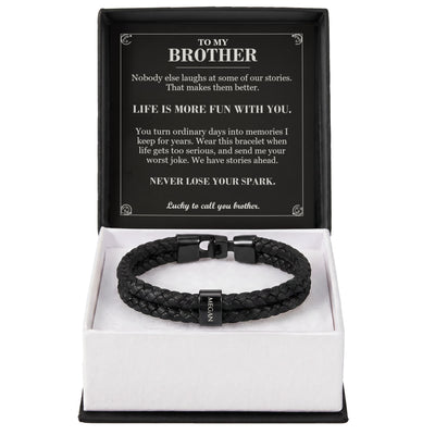 Load image into Gallery viewer, To My Brother, Life Is More Fun with You - Personalized Name Bracelet

