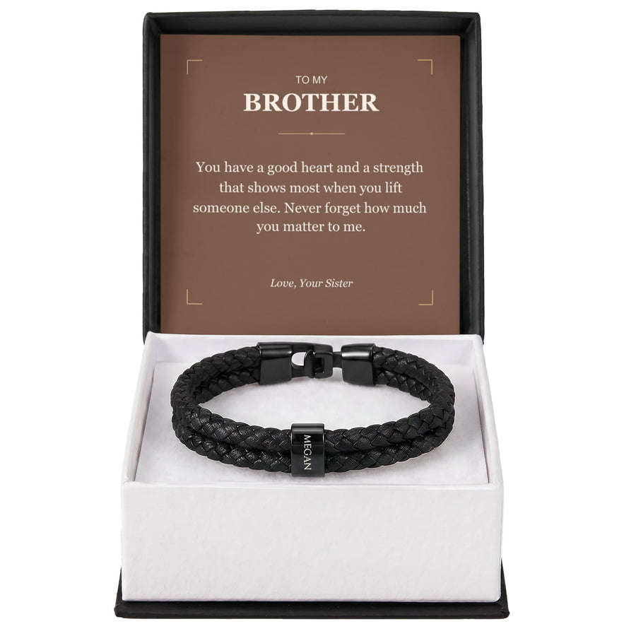 To My Brother, Your Good Heart - Personalized Name Bracelet