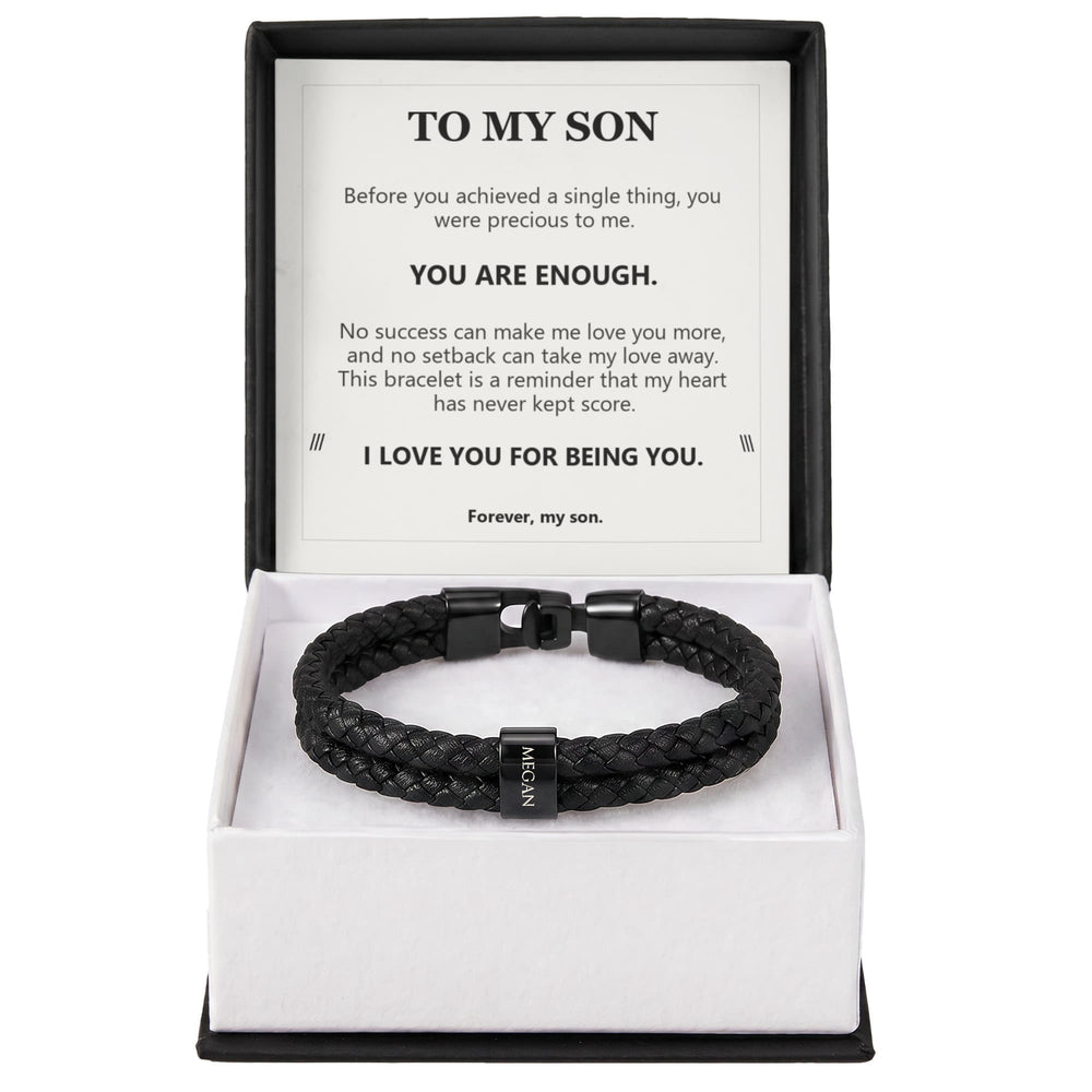 To My Son, You Are Enough - Personalized Name Bracelet