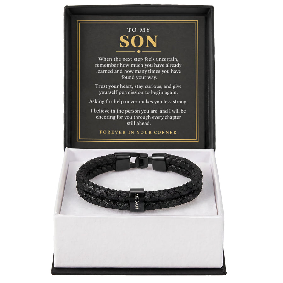 To My Son Personalized Name Bracelet - Forever in Your Corner