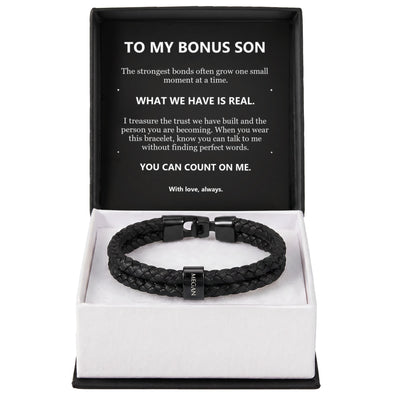 Load image into Gallery viewer, To My Bonus Son, What We Have Is Real - Personalized Name Bracelet
