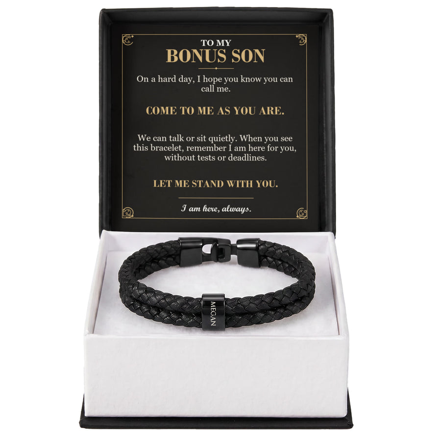 To My Bonus Son, Come to Me as You Are - Personalized Name Bracelet