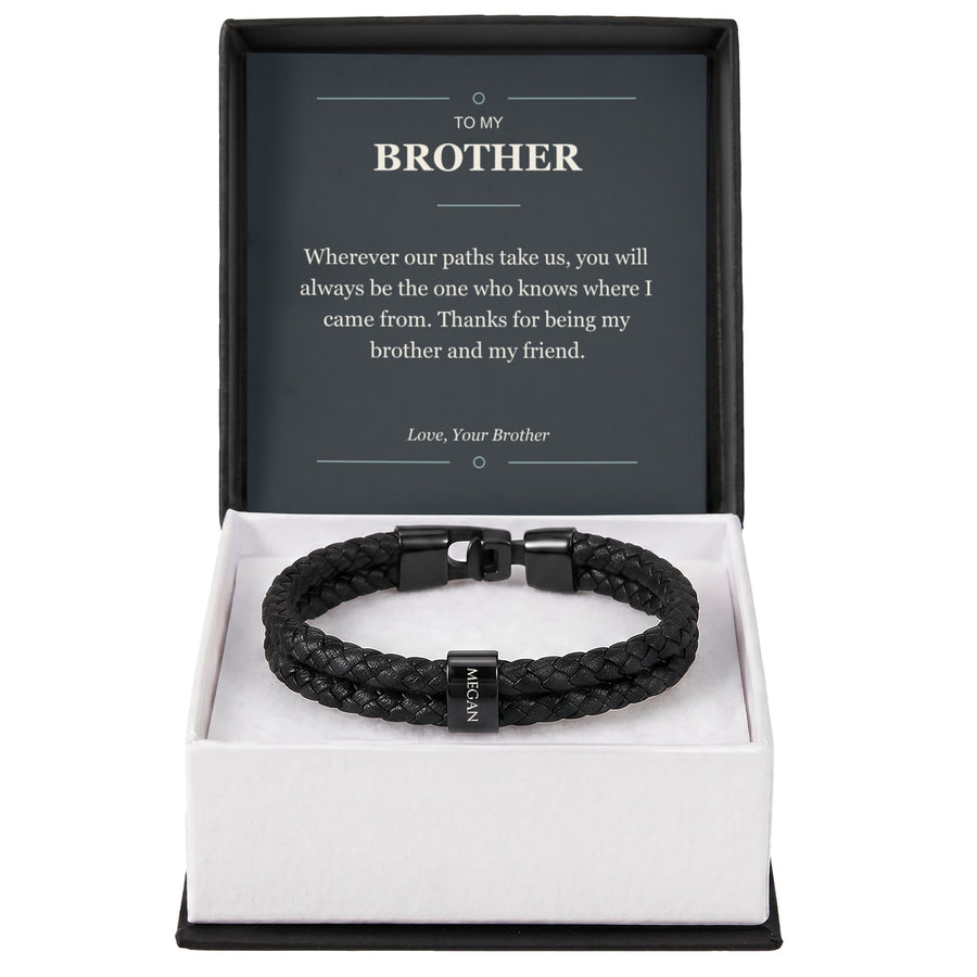 To My Brother, My Brother and My Friend - Personalized Name Bracelet