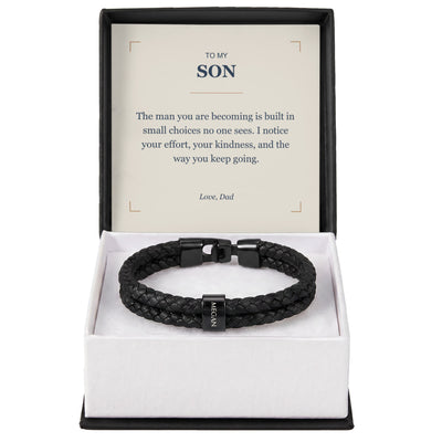 Load image into Gallery viewer, To My Son, The Man You Are Becoming - Personalized Name Bracelet
