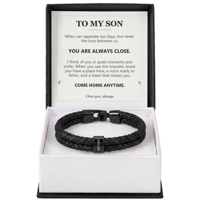 Load image into Gallery viewer, To My Son, You Are Always Close - Personalized Name Bracelet
