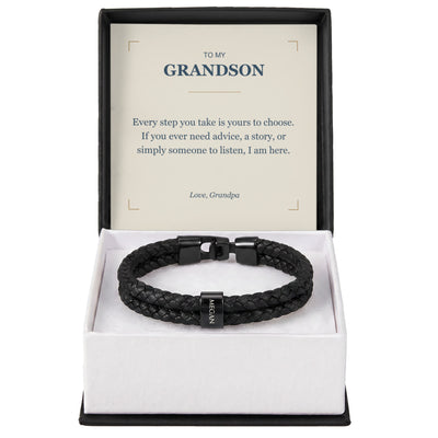 Load image into Gallery viewer, To My Grandson, I Am Here for You - Personalized Name Bracelet
