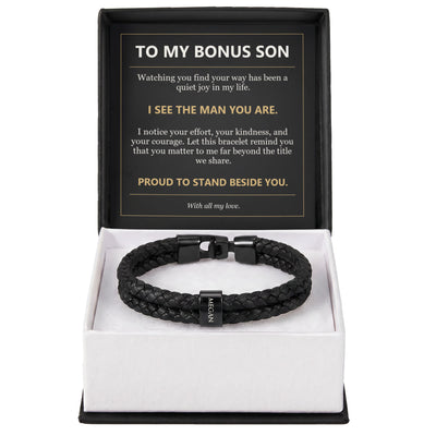 Load image into Gallery viewer, To My Bonus Son, I See the Man You Are - Personalized Name Bracelet
