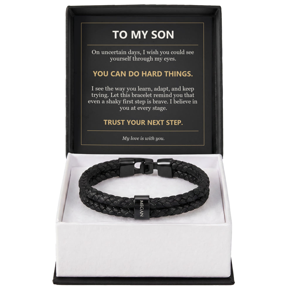 To My Son, You Can Do Hard Things - Personalized Name Bracelet