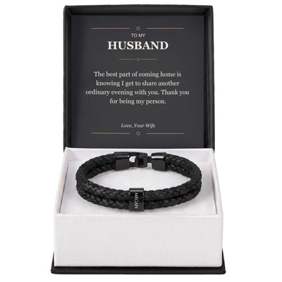 Load image into Gallery viewer, To My Husband, Thank You for Being My Person - Personalized Name Bracelet
