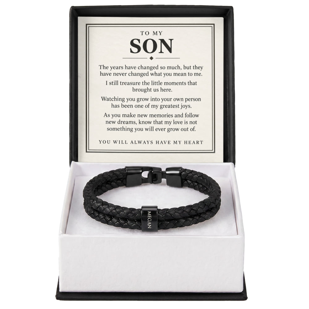 To My Son Personalized Name Bracelet - You Will Always Have My Heart