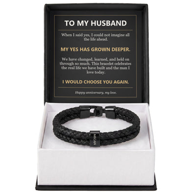 Load image into Gallery viewer, To My Husband, I Would Choose You Again - Personalized Name Bracelet
