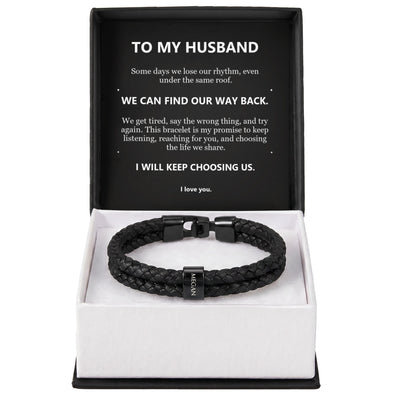 Load image into Gallery viewer, To My Husband, We Can Find Our Way Back - Personalized Name Bracelet
