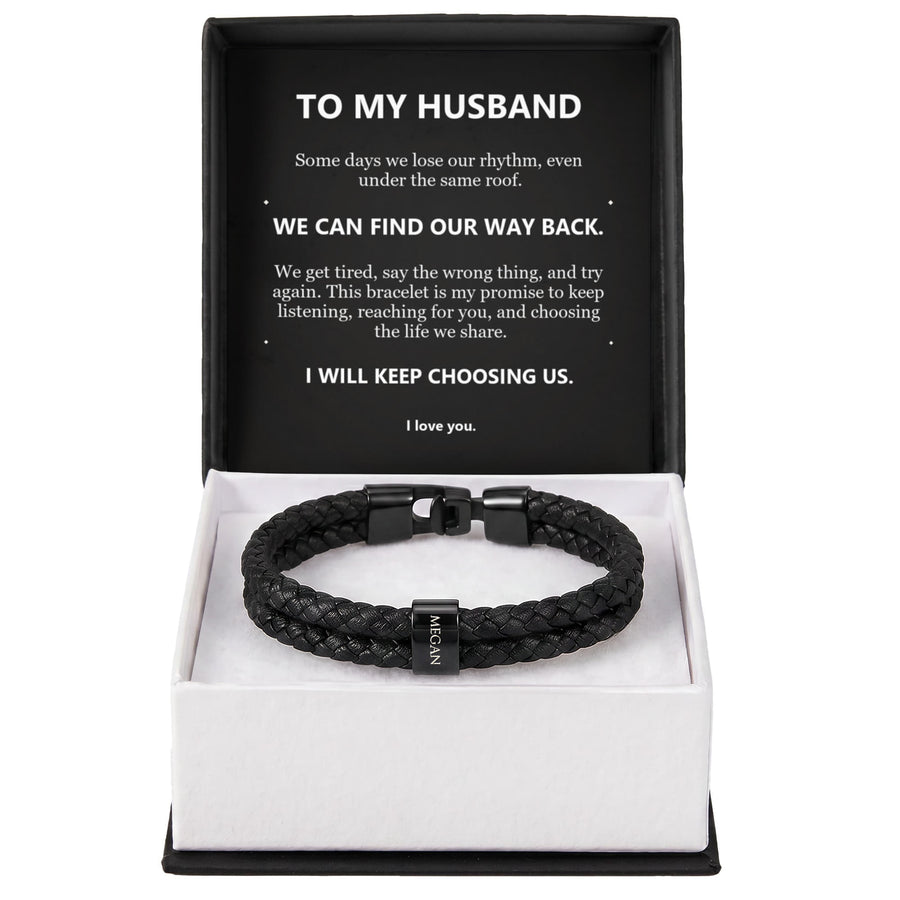 To My Husband, We Can Find Our Way Back - Personalized Name Bracelet