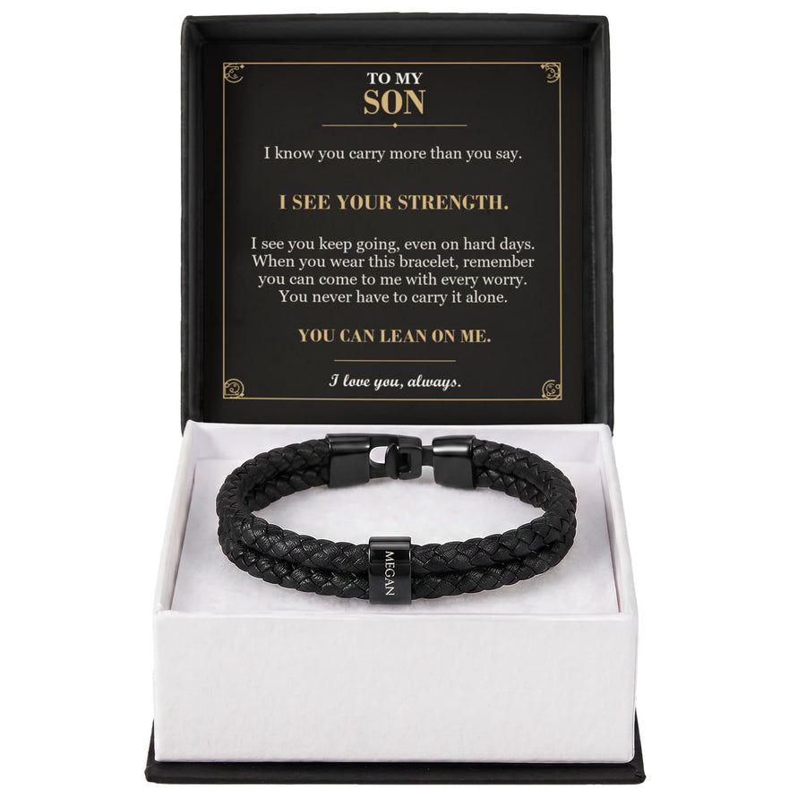 To My Son, I See Your Strength - Personalized Name Bracelet