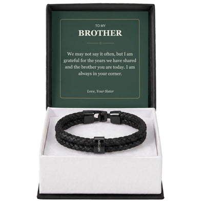 Load image into Gallery viewer, To My Brother, Always in Your Corner - Personalized Name Bracelet
