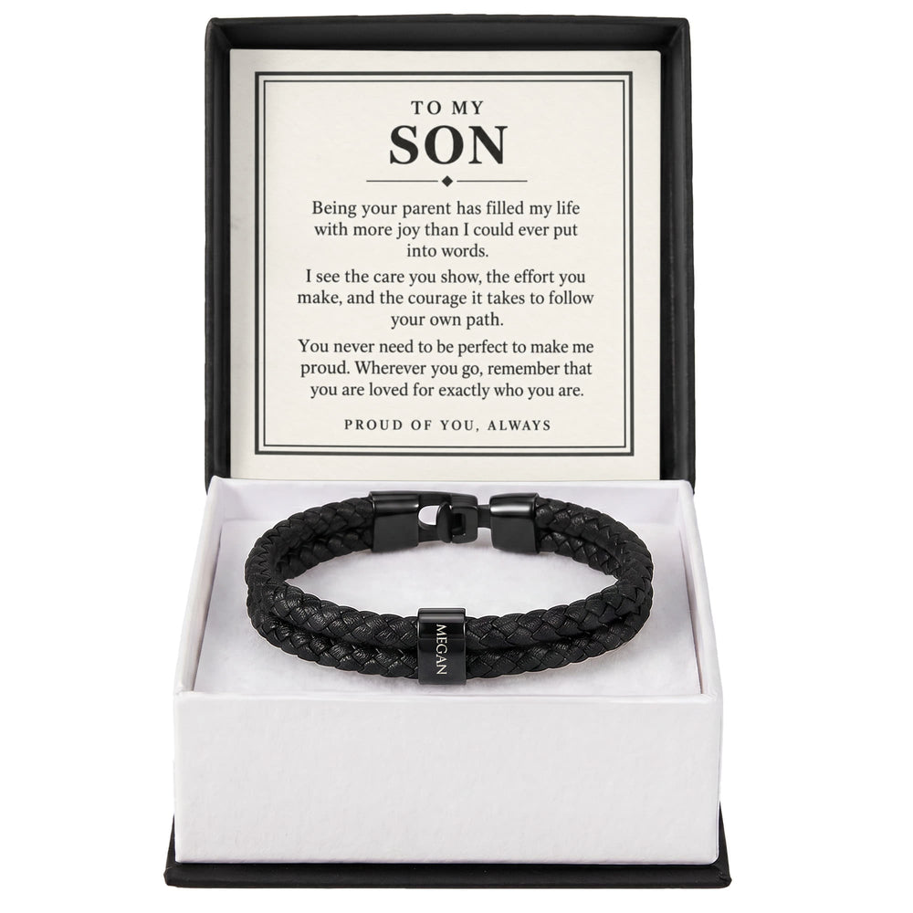 To My Son Personalized Name Bracelet - Proud of You Always
