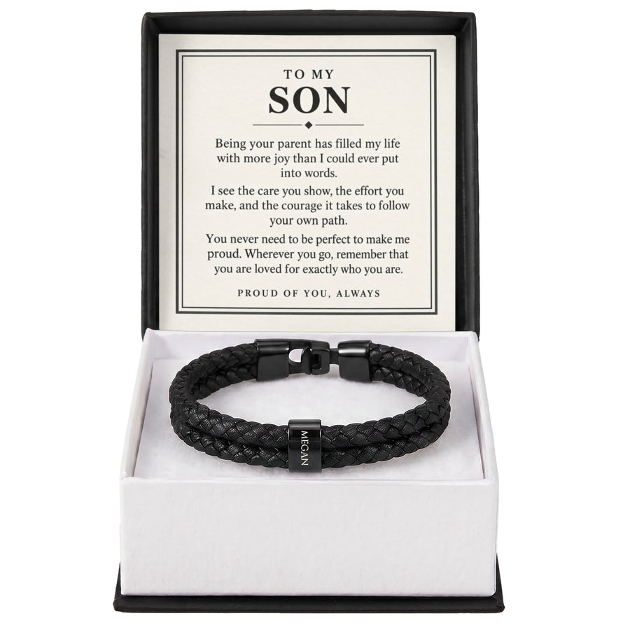 To My Son Personalized Name Bracelet - Proud of You Always