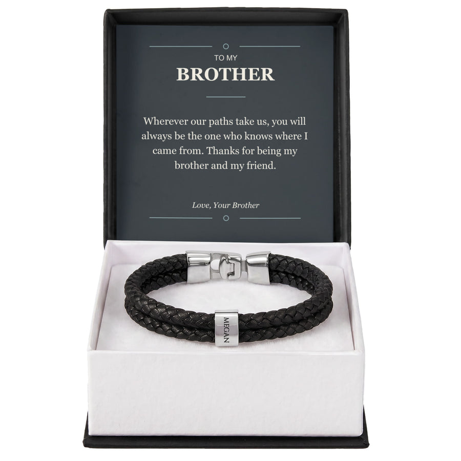 To My Brother, My Brother and My Friend - Personalized Name Bracelet