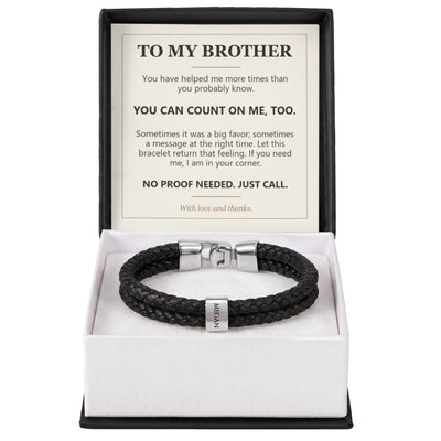 Load image into Gallery viewer, To My Brother, You Can Count on Me Too - Personalized Name Bracelet
