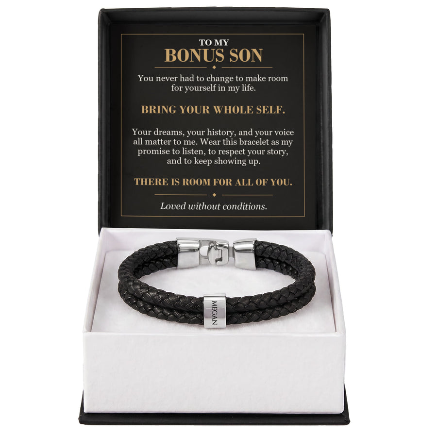 To My Bonus Son, Bring Your Whole Self - Personalized Name Bracelet