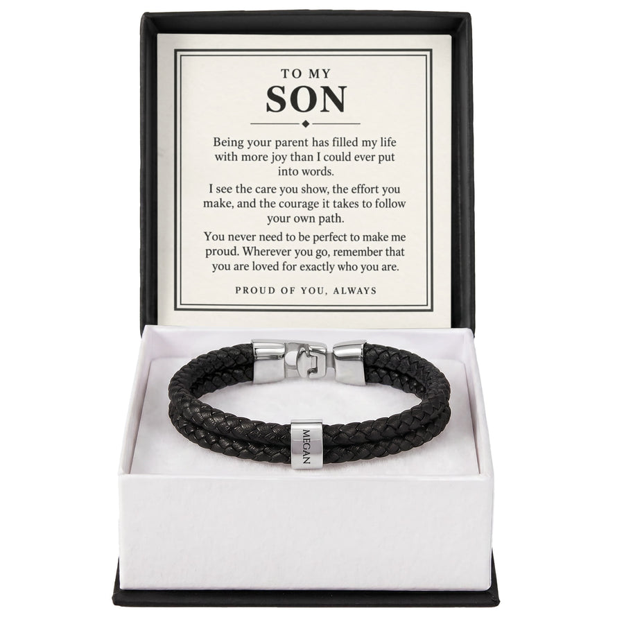 To My Son Personalized Name Bracelet - Proud of You Always