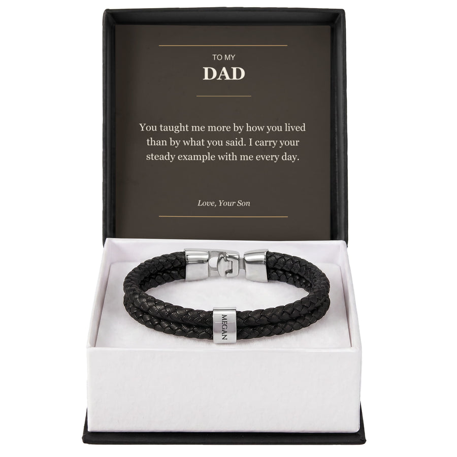 To My Dad, Your Steady Example - Personalized Name Bracelet
