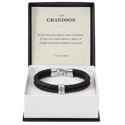 Load image into Gallery viewer, To My Grandson, I Am Here for You - Personalized Name Bracelet
