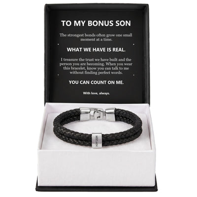 Load image into Gallery viewer, To My Bonus Son, What We Have Is Real - Personalized Name Bracelet
