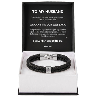 Load image into Gallery viewer, To My Husband, We Can Find Our Way Back - Personalized Name Bracelet
