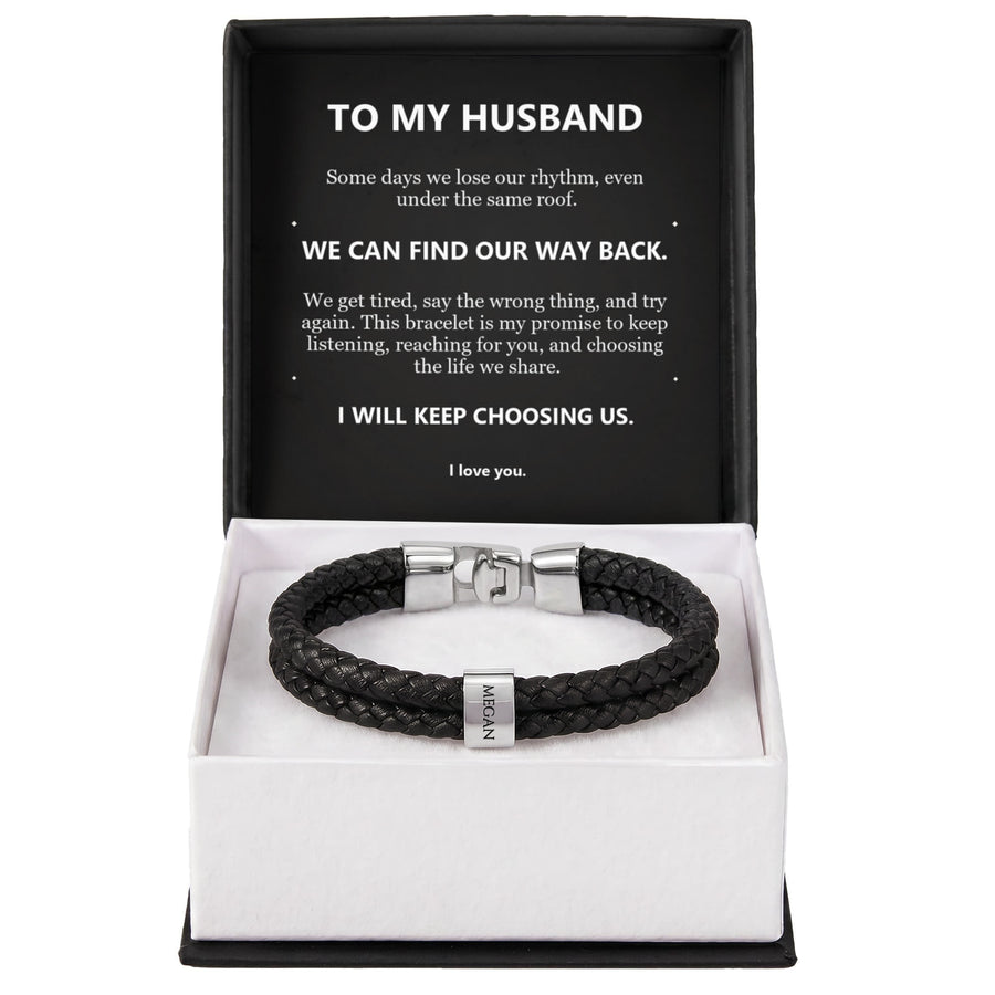 To My Husband, We Can Find Our Way Back - Personalized Name Bracelet