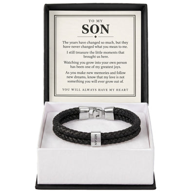 Load image into Gallery viewer, To My Son Personalized Name Bracelet - You Will Always Have My Heart
