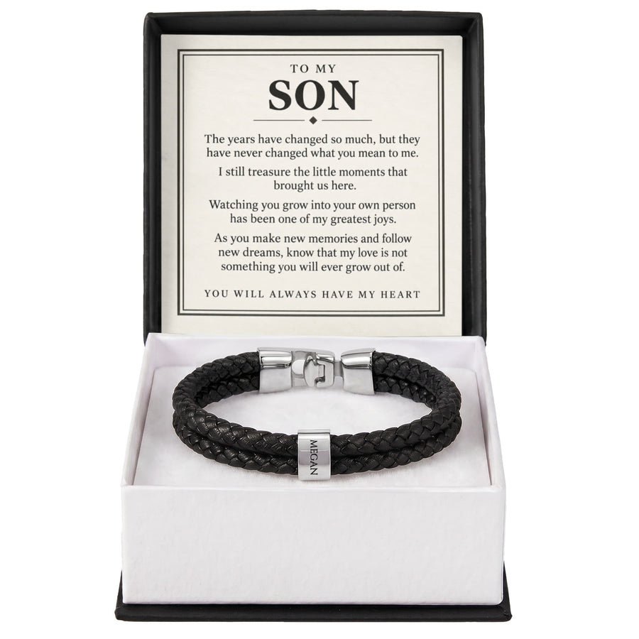 To My Son Personalized Name Bracelet - You Will Always Have My Heart