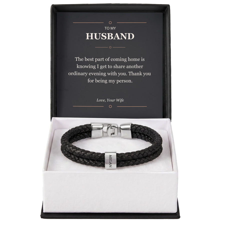 To My Husband, Thank You for Being My Person - Personalized Name Bracelet