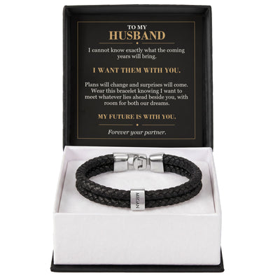 Load image into Gallery viewer, To My Husband, My Future Is with You - Personalized Name Bracelet
