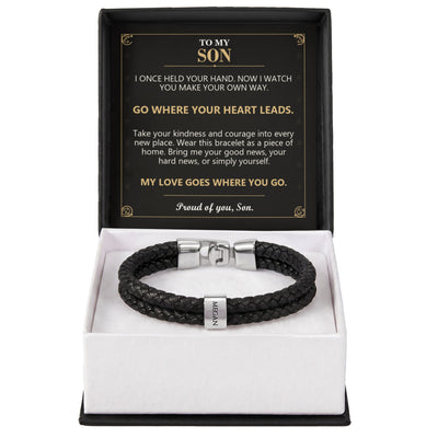 Load image into Gallery viewer, To My Son, Go Where Your Heart Leads - Personalized Name Bracelet
