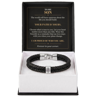 Load image into Gallery viewer, To My Son, Your Path Is Yours - Personalized Name Bracelet
