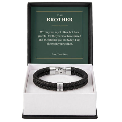 Load image into Gallery viewer, To My Brother, Always in Your Corner - Personalized Name Bracelet
