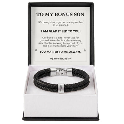 Load image into Gallery viewer, To My Bonus Son, I Am Glad It Led to You - Personalized Name Bracelet
