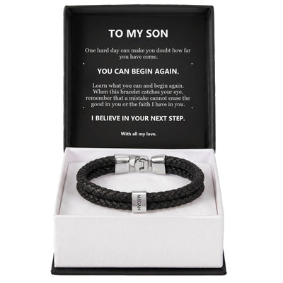 Load image into Gallery viewer, To My Son Bracelet – Believe in Your Next Step
