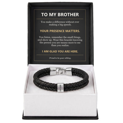 Load image into Gallery viewer, To My Brother, Your Presence Matters - Personalized Name Bracelet
