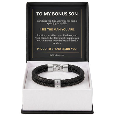 Load image into Gallery viewer, To My Bonus Son, I See the Man You Are - Personalized Name Bracelet
