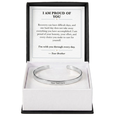 Load image into Gallery viewer, I Am Proud of You Cuff Bracelet Recovery and Sobriety Gift
