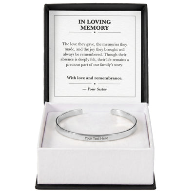 Load image into Gallery viewer, In Loving Memory Cuff Bracelet Remembrance Gift
