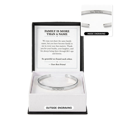 Load image into Gallery viewer, Family Is More Than a Name Cuff Bracelet Friendship Gift
