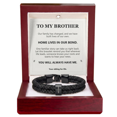 Load image into Gallery viewer, To My Brother, Home Lives in Our Bond - Personalized Name Bracelet

