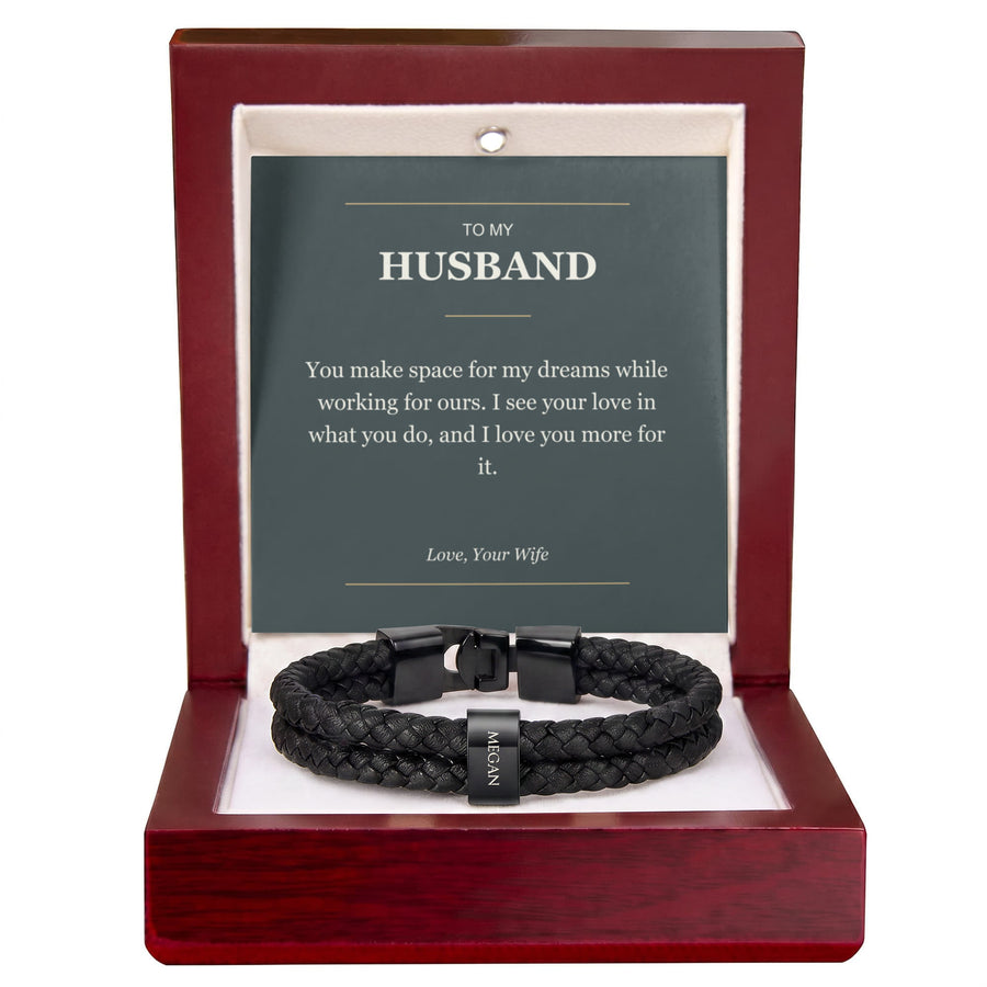 To My Husband, The Dreams We Share - Personalized Name Bracelet